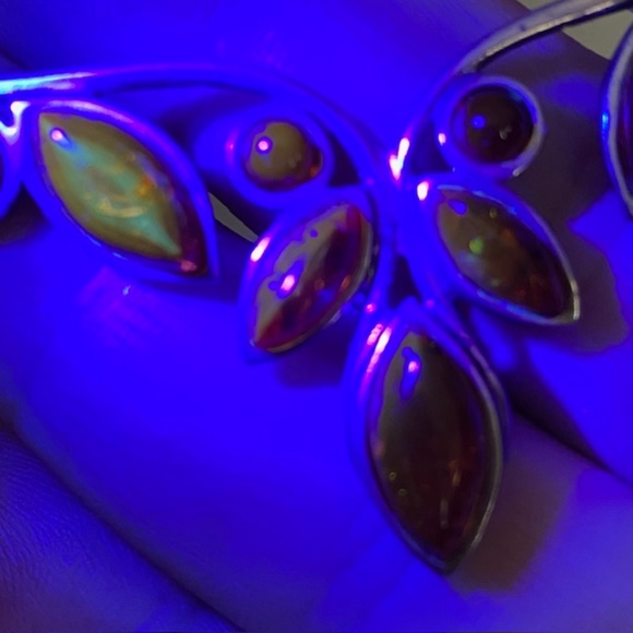 Sterling Silver and Cognac Amber Cabochons Bib Lavaliere Necklace - Picture 9 of 9